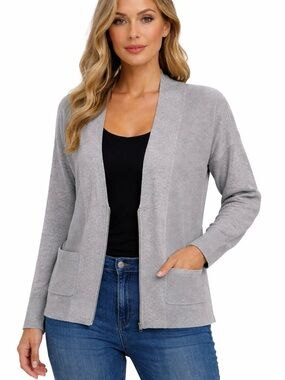 Abercrombie & Fitch Size Large Half Zip Cardigan Sweater in Gray